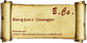 Bergincz Csongor névjegykártya